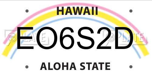 EO6S2D Hawaii License Plate