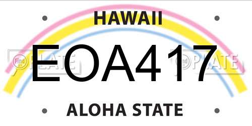 EOA417 Hawaii License Plate
