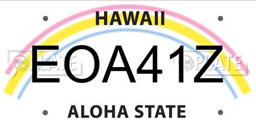 EOA41Z Hawaii License Plate