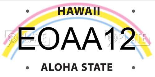 EOAA12 Hawaii License Plate