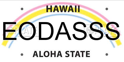 EODASSS Hawaii License Plate