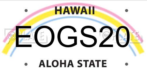 EOGS20 Hawaii License Plate