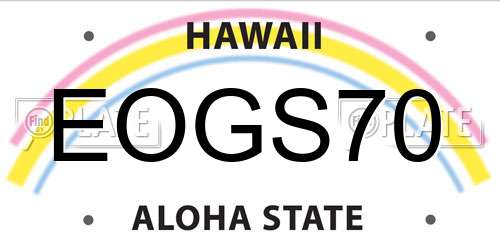 EOGS70 Hawaii License Plate
