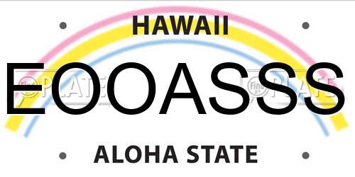 EOOASSS Hawaii License Plate