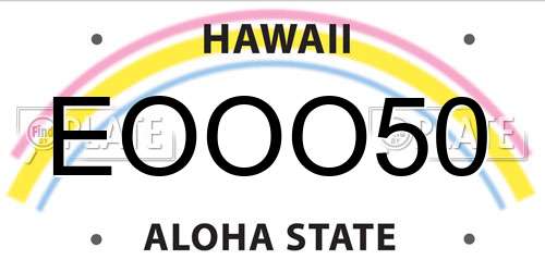 EOOO50 Hawaii License Plate