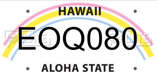 EOQ080 Hawaii License Plate