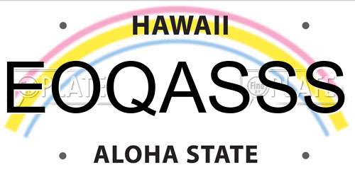 EOQASSS Hawaii License Plate