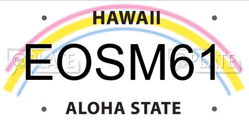 EOSM61 Hawaii License Plate