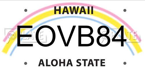 EOVB84 Hawaii License Plate