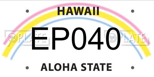 EP040 Hawaii License Plate