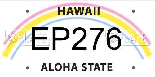 EP276 Hawaii License Plate