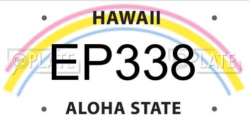 EP338 Hawaii License Plate