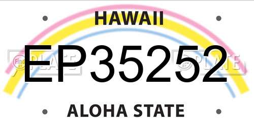EP35252 Hawaii License Plate