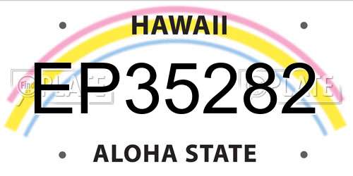 EP35282 Hawaii License Plate