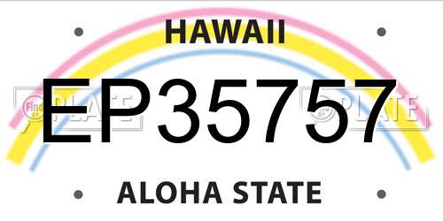 EP35757 Hawaii License Plate