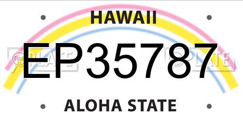 EP35787 Hawaii License Plate