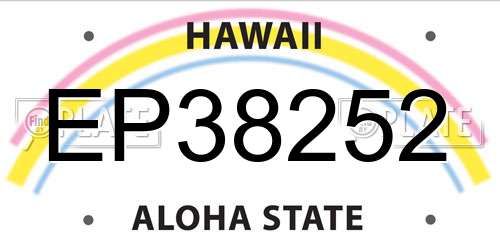 EP38252 Hawaii License Plate