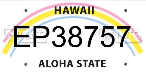 EP38757 Hawaii License Plate