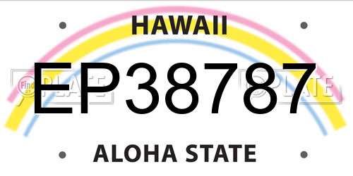 EP38787 Hawaii License Plate