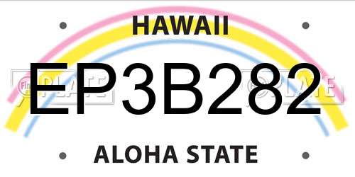EP3B282 Hawaii License Plate