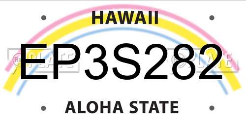 EP3S282 Hawaii License Plate