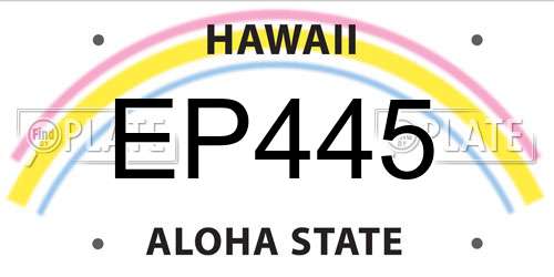 EP445 Hawaii License Plate