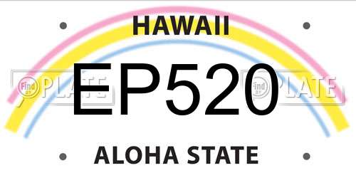EP520 Hawaii License Plate