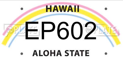 EP602 Hawaii License Plate
