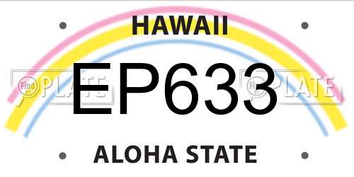 EP633 Hawaii License Plate