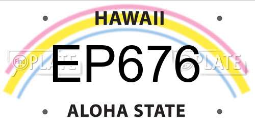EP676 Hawaii License Plate