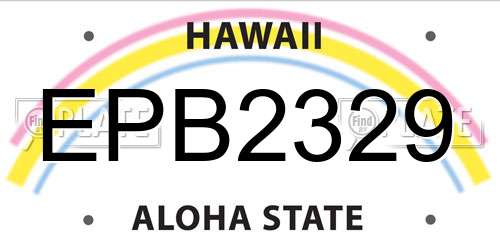 EPB2329 Hawaii License Plate
