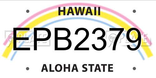 EPB2379 Hawaii License Plate