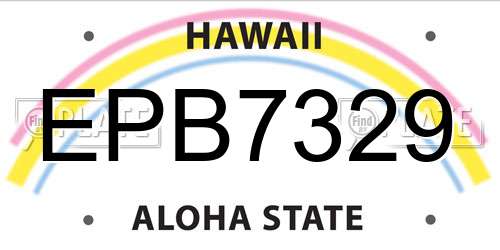 EPB7329 Hawaii License Plate