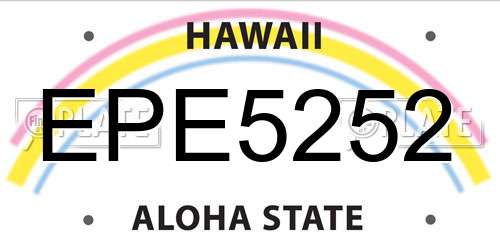 EPE5252 Hawaii License Plate
