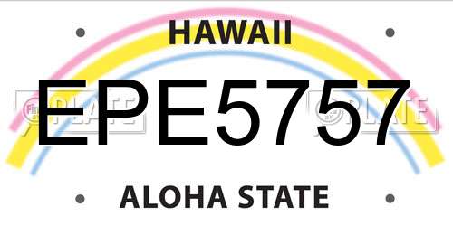 EPE5757 Hawaii License Plate