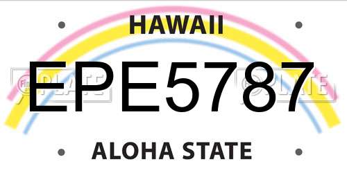 EPE5787 Hawaii License Plate