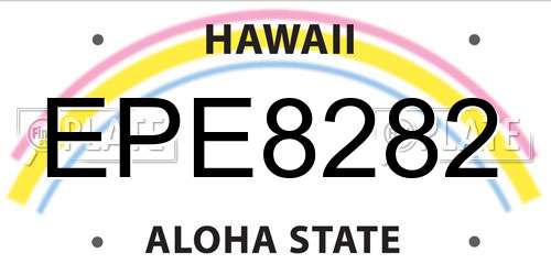 EPE8282 Hawaii License Plate