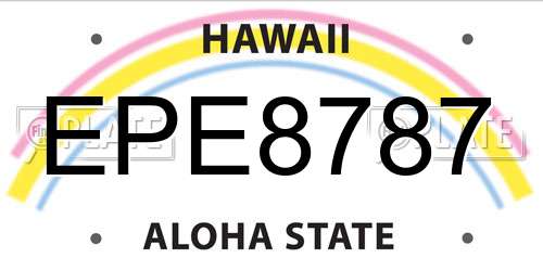 EPE8787 Hawaii License Plate