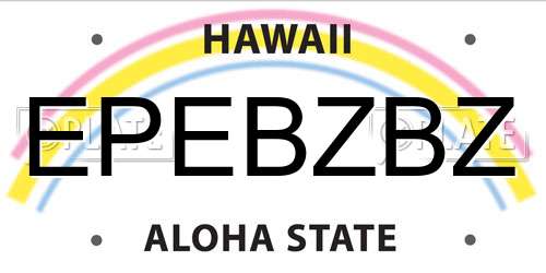 EPEBZBZ Hawaii License Plate