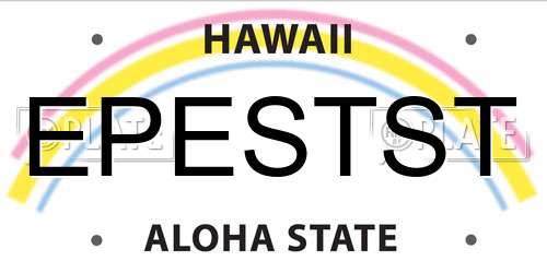 EPESTST Hawaii License Plate