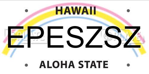 EPESZSZ Hawaii License Plate
