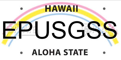 EPUSGSS Hawaii License Plate