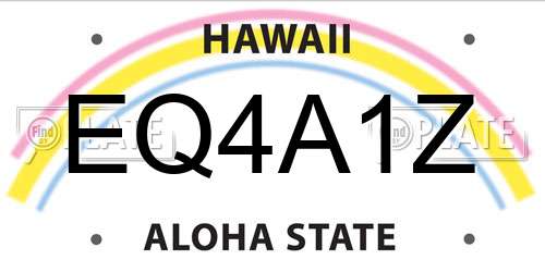 EQ4A1Z Hawaii License Plate