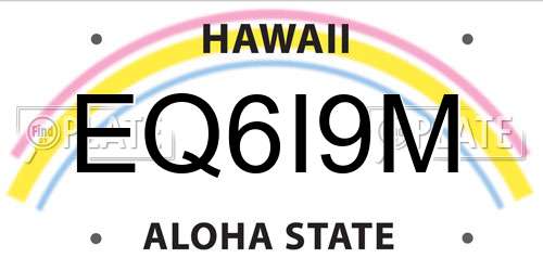 EQ6I9M Hawaii License Plate