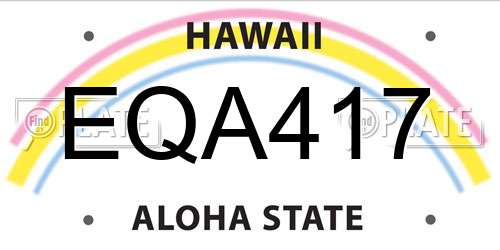 EQA417 Hawaii License Plate