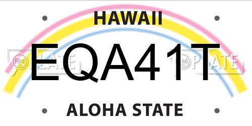 EQA41T Hawaii License Plate