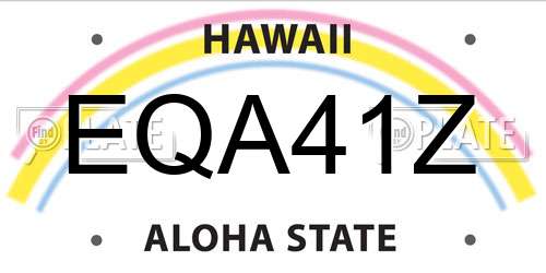 EQA41Z Hawaii License Plate