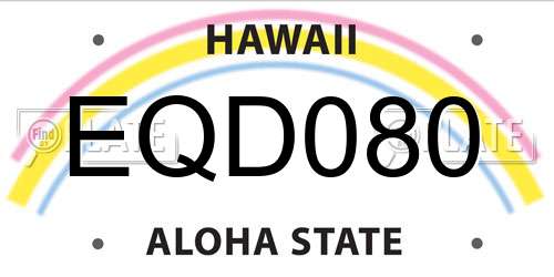 EQD080 Hawaii License Plate