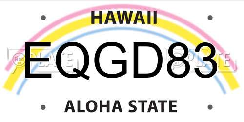 EQGD83 Hawaii License Plate