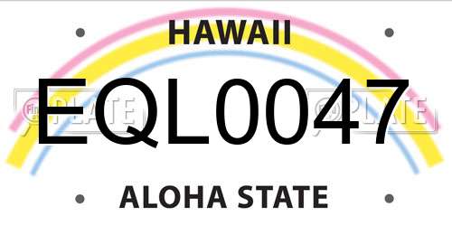 EQL0047 Hawaii License Plate
